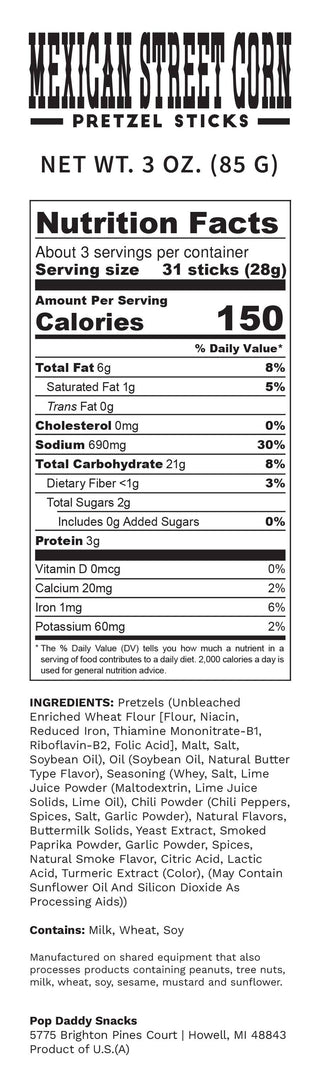 Pop Daddy – Mexican Street Corn Pretzels 3.0oz
