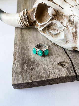 Western Stretch Opal Resin Ring: Turquoise