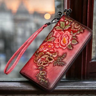 Vintage Floral Pattern Zipper Clutch