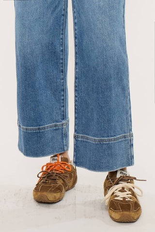 OPEN PACK HIGH RISE CROPPED WIDE LEG JEANS-KC9400D