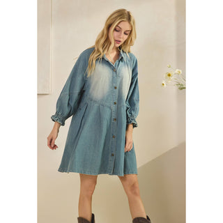 SALE Overfit Button Down Denim Shirt Dress