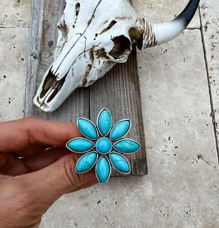 Western Turquoise Flower Ring