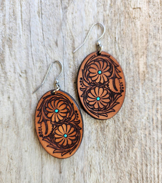 "Laura" Handmade Leather Earrings