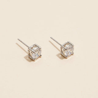 Round Cut 6mm Cubic Zirconia Stud Earrings in 18K Gold Dip: White Gold / One / 4DE38107