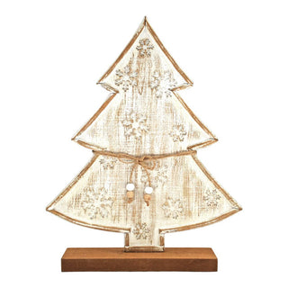 Wood Snowflake Tree on Stand