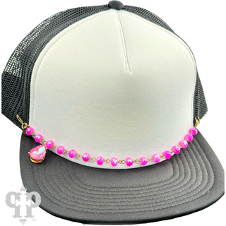 Trucker hat bead chain THC109: Pink