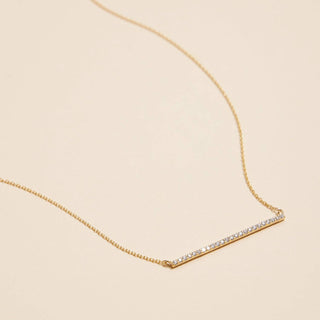 18K Bar Necklace with Sparkling Accents: Gold / One / 4DN18052