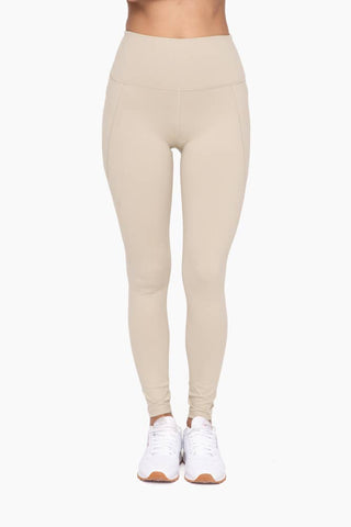 Tapered Band Essential Solid Highwaist Leggings: BLACK / S:M:L (2:2:2)