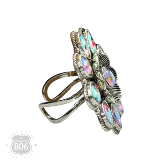 Flower ring 806-R046: Turquoise