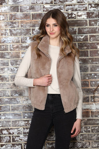 Faux Fur Zip Up Vest