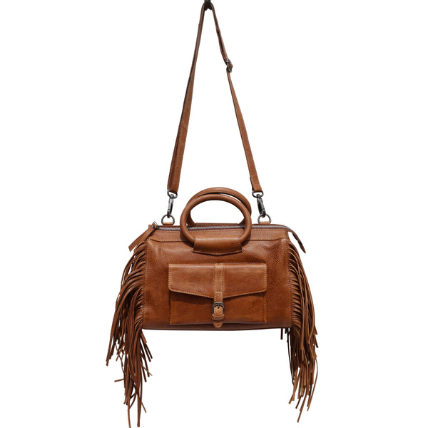 Frisco Handcrafted Leather Crossbody Bags: Cognac