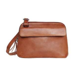 Luna Handcrafted Leather Crossbody: Cognac