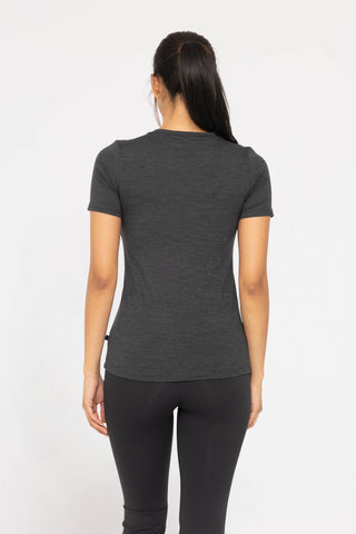 Melange Active Short Sleeve Top: 2 TONE BLACK / S:M:L (2:2:2)