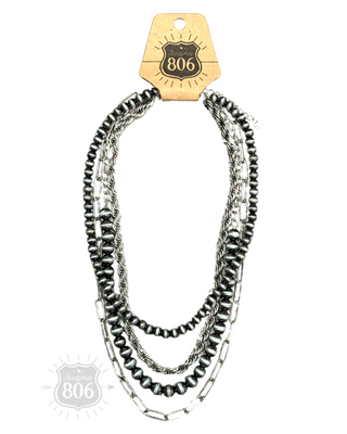 Four strand necklace 806-N102: Silver