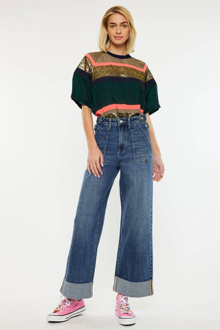 ULTRA HIGH RISE 90’S WIDE LEG TROUSERS JEANS-KC3308D