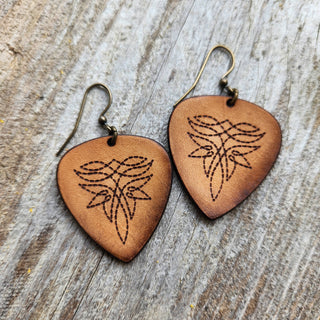 "Nashville"  Handmade Tooled Leather Western Earrings