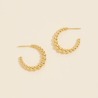 Gold Dip Bubbled Stainless Steel Open Hoop Earrings: Gold / One / 4JE34018