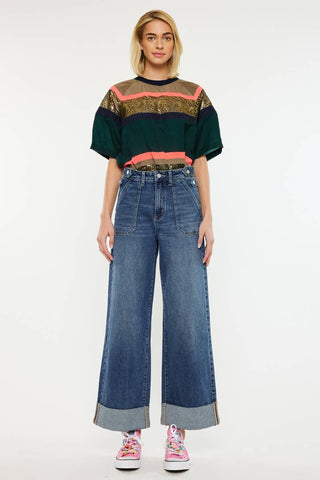 ULTRA HIGH RISE 90’S WIDE LEG TROUSERS JEANS-KC3308D