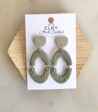 Split Oval Dangle Earrings #1