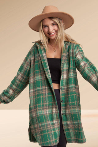 LEJ2587B - CHECK FLANNEL SHACKET