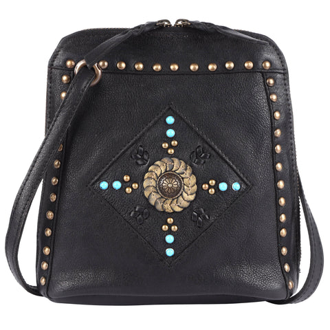 Levi Handcrafted Leather Crossbody Bags: Black