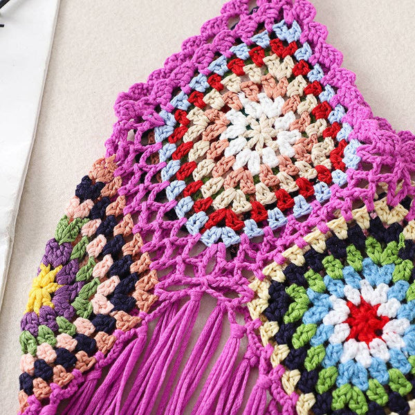 Crosa - Handmade Bohemian Crochet Design Camisole: WHITE / ONE SIZE