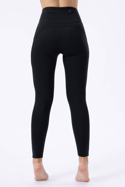 Black High Waist Leggings Tummy Control: Black / 82%Polyester/18%Spandex / XL