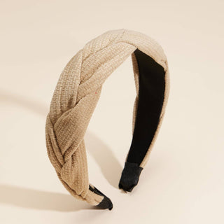 Elegant Braided Textured Headband: Olive / One / 4EH87019