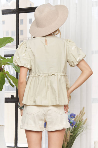 PUFF SLEEVE BLOUSE TOP