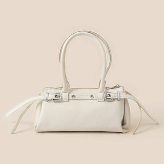 Faux Leather Belt Decor Hand Bag