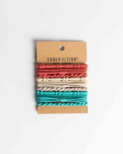 Boho Hair Ties: Braided Black/Tan
