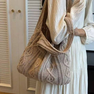 Crochet Tote Bag Beach Knitting Bag