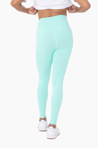 Tapered Band Essential Solid Highwaist Leggings: BLACK / S:M:L (2:2:2)