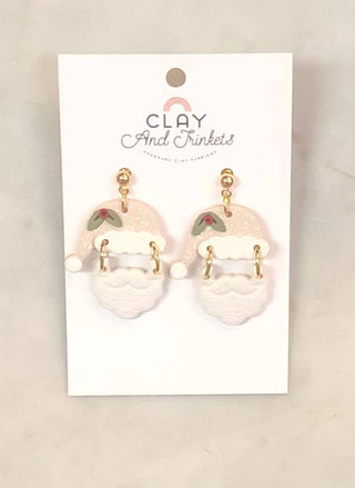 Santa Claus Earrings: Pink