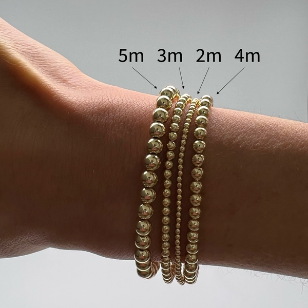 3MM Gold Ball Bracelet: Gold / 7.5"