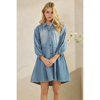 SALE Overfit Button Down Denim Shirt Dress