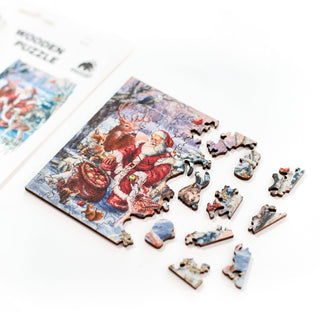 Wooden Jigsaw Puzzle Pocket size 40 PCS - Holiday Happy NY