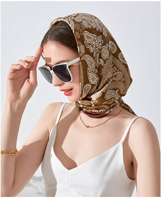 Scarvii - Paisley Scarf Head Wrap: BROWN