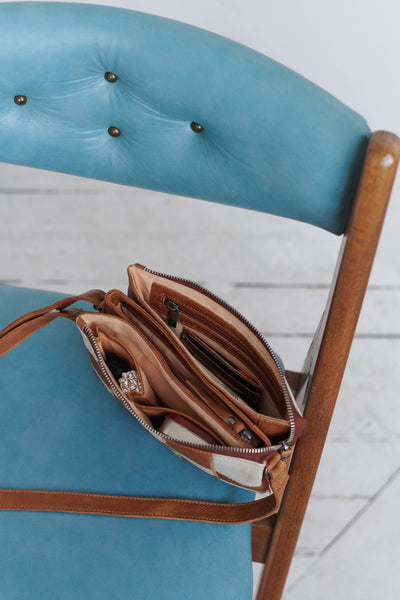 Sadie Handcrafted Leather Crossbody Bags: Oat Patch