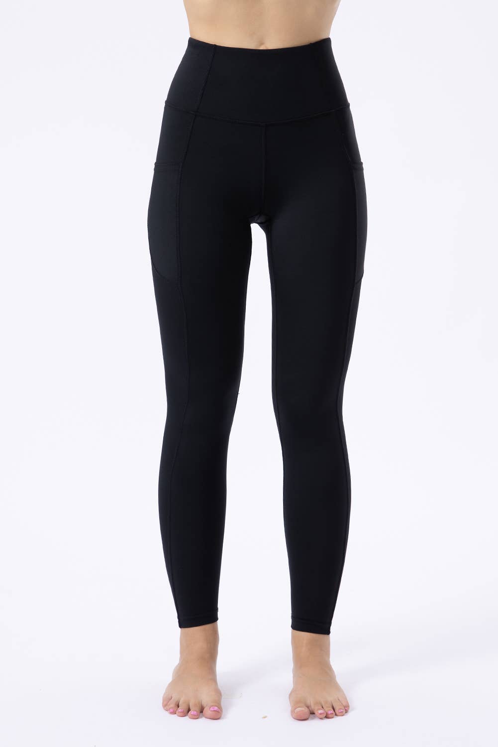 Black High Waist Leggings Tummy Control: Black / 82%Polyester/18%Spandex / L