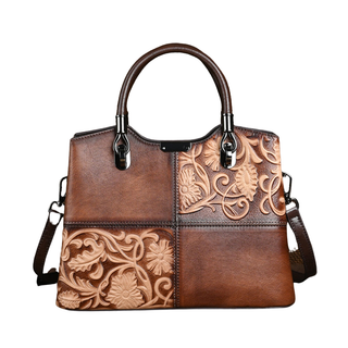 Diagonal Embossed Design Hand Bag