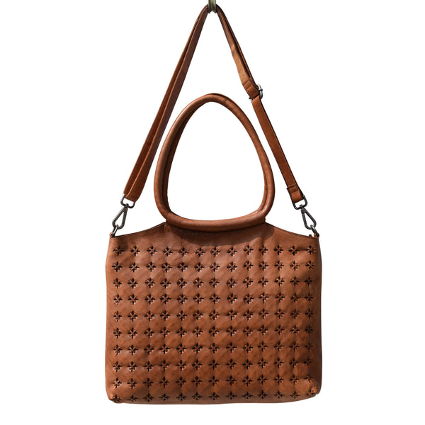 Starstruck Handcrafted  Leather Tote Bags: Cognac