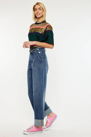 ULTRA HIGH RISE 90’S WIDE LEG TROUSERS JEANS-KC3308D