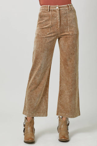 60879 Washed Corduroy Trousers: Sand / Large