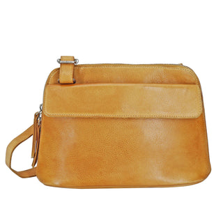 Luna Handcrafted Leather Crossbody: Cognac