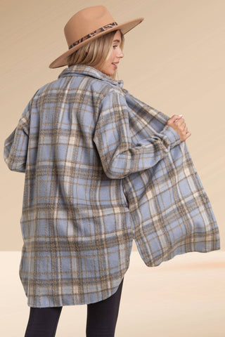 LEJ2587B - CHECK FLANNEL SHACKET