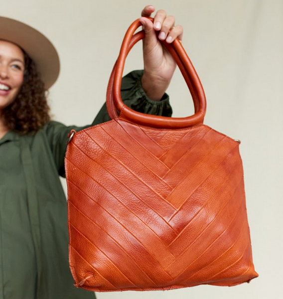 Dalton Handcrafted Leather Tote Bag - Select Colors on Sale!: Cognac