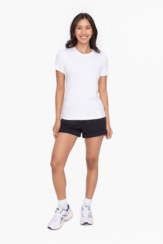 Melange Active Short Sleeve Top: 2 TONE BLACK / S:M:L (2:2:2)