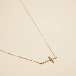 Cross Charm Gold Dip Short Necklace: Gold / One / 4DN18003