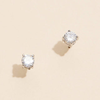 Round Cut 6mm Cubic Zirconia Stud Earrings in 18K Gold Dip: White Gold / One / 4DE38107